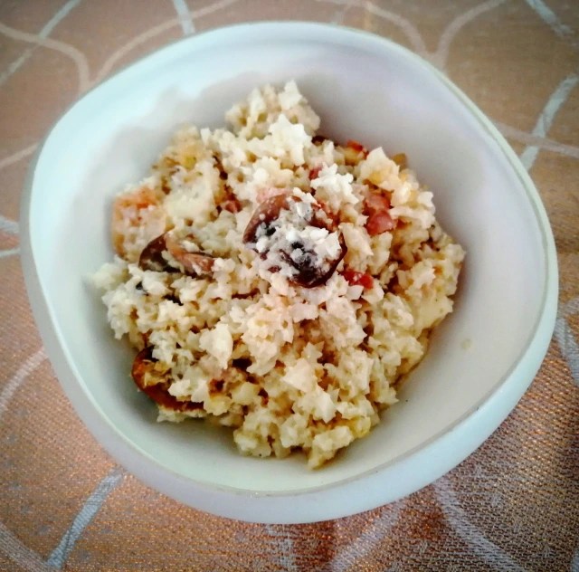 Risotto de chou-fleur champignons et&nbsp;lard